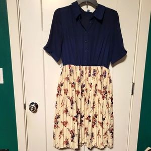 Modcloth Twofer Navy & Floral Dress
